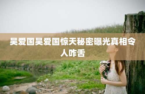 吴爱国吴爱国惊天秘密曝光真相令人咋舌