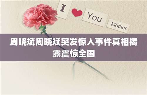 周晓斌周晓斌突发惊人事件真相揭露震惊全国