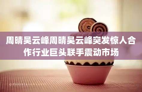 周晴吴云峰周晴吴云峰突发惊人合作行业巨头联手震动市场
