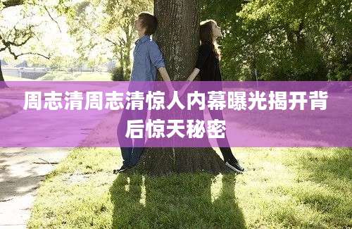 周志清周志清惊人内幕曝光揭开背后惊天秘密