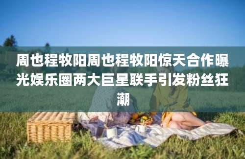 周也程牧阳周也程牧阳惊天合作曝光娱乐圈两大巨星联手引发粉丝狂潮