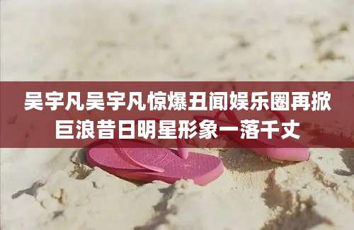 吴宇凡吴宇凡惊爆丑闻娱乐圈再掀巨浪昔日明星形象一落千丈