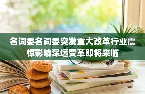 名词委名词委突发重大改革行业震惊影响深远变革即将来临
