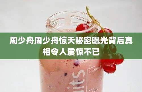 周少舟周少舟惊天秘密曝光背后真相令人震惊不已