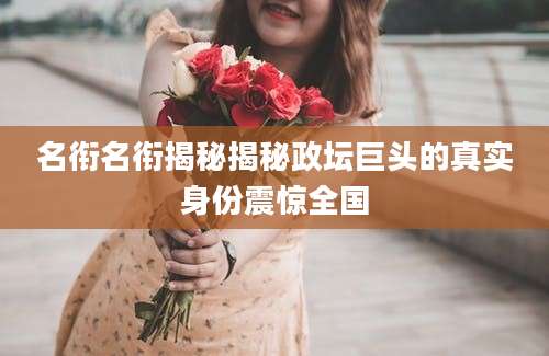 名衔名衔揭秘揭秘政坛巨头的真实身份震惊全国