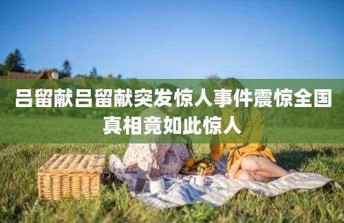 吕留献吕留献突发惊人事件震惊全国真相竟如此惊人