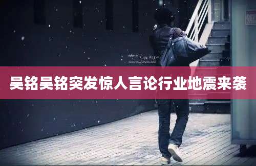 吴铭吴铭突发惊人言论行业地震来袭