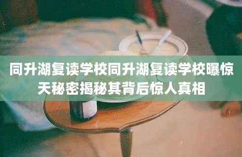 同升湖复读学校同升湖复读学校曝惊天秘密揭秘其背后惊人真相