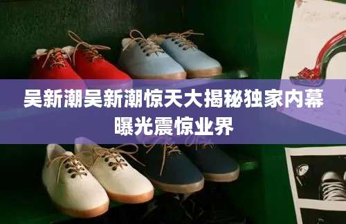 吴新潮吴新潮惊天大揭秘独家内幕曝光震惊业界