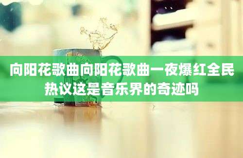 向阳花歌曲向阳花歌曲一夜爆红全民热议这是音乐界的奇迹吗