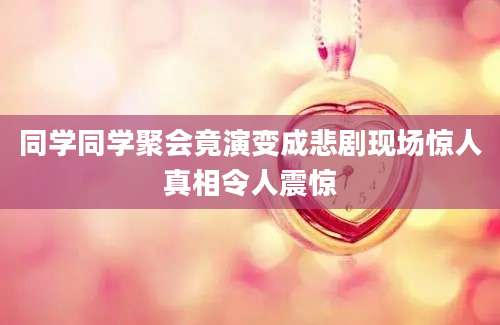 同学同学聚会竟演变成悲剧现场惊人真相令人震惊