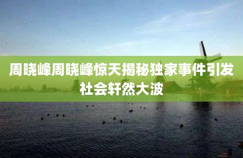 周晓峰周晓峰惊天揭秘独家事件引发社会轩然大波