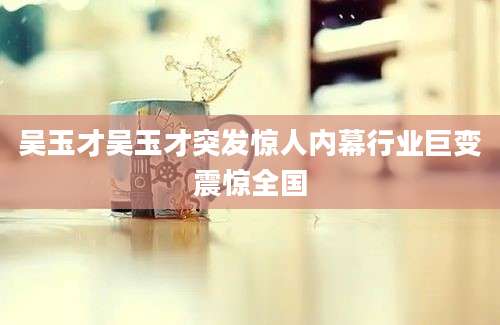 吴玉才吴玉才突发惊人内幕行业巨变震惊全国