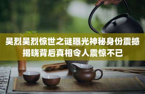 吴烈吴烈惊世之谜曝光神秘身份震撼揭晓背后真相令人震惊不已
