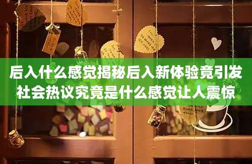 后入什么感觉揭秘后入新体验竟引发社会热议究竟是什么感觉让人震惊