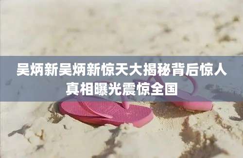 吴炳新吴炳新惊天大揭秘背后惊人真相曝光震惊全国