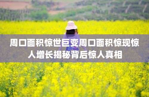 周口面积惊世巨变周口面积惊现惊人增长揭秘背后惊人真相