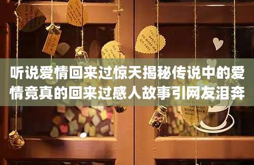 听说爱情回来过惊天揭秘传说中的爱情竟真的回来过感人故事引网友泪奔