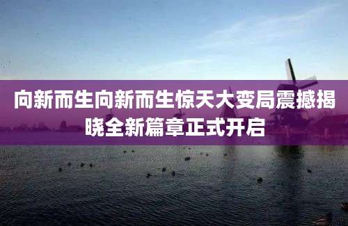向新而生向新而生惊天大变局震撼揭晓全新篇章正式开启