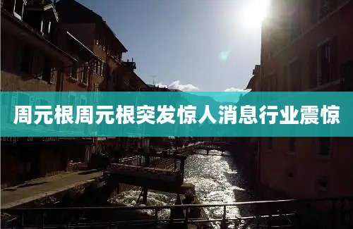 周元根周元根突发惊人消息行业震惊