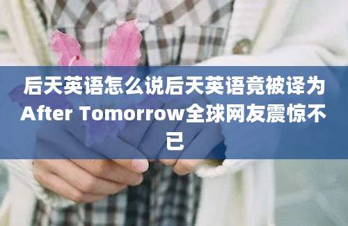 后天英语怎么说后天英语竟被译为After Tomorrow全球网友震惊不已