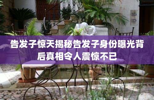 告发子惊天揭秘告发子身份曝光背后真相令人震惊不已