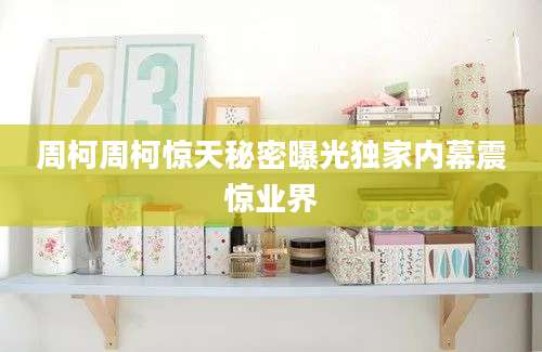 周柯周柯惊天秘密曝光独家内幕震惊业界