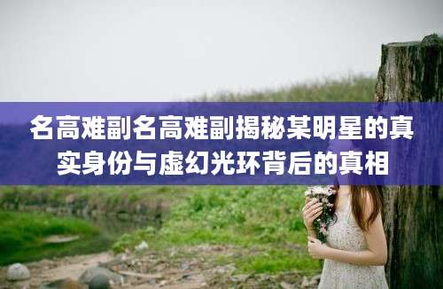 名高难副名高难副揭秘某明星的真实身份与虚幻光环背后的真相