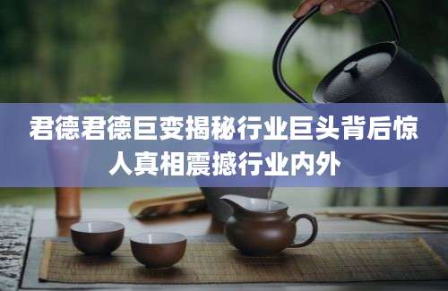 君德君德巨变揭秘行业巨头背后惊人真相震撼行业内外