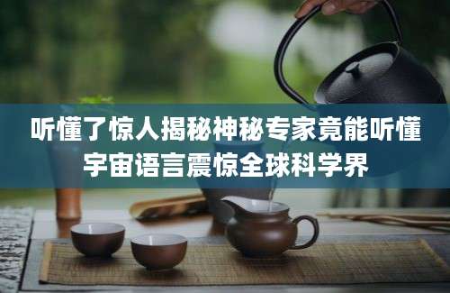 听懂了惊人揭秘神秘专家竟能听懂宇宙语言震惊全球科学界