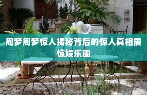 周梦周梦惊人揭秘背后的惊人真相震惊娱乐圈