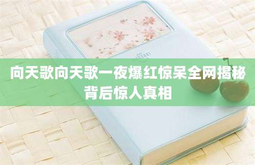 向天歌向天歌一夜爆红惊呆全网揭秘背后惊人真相
