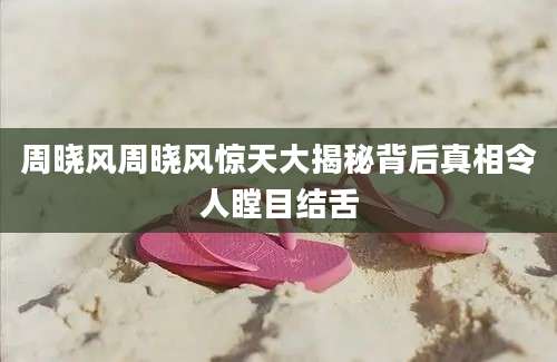 周晓风周晓风惊天大揭秘背后真相令人瞠目结舌