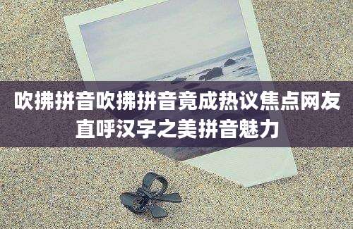 吹拂拼音吹拂拼音竟成热议焦点网友直呼汉字之美拼音魅力