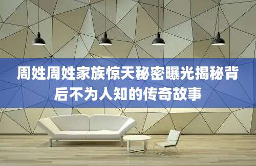 周姓周姓家族惊天秘密曝光揭秘背后不为人知的传奇故事