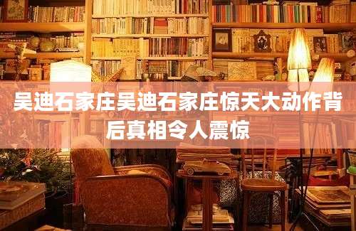 吴迪石家庄吴迪石家庄惊天大动作背后真相令人震惊