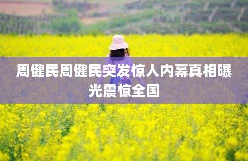 周健民周健民突发惊人内幕真相曝光震惊全国