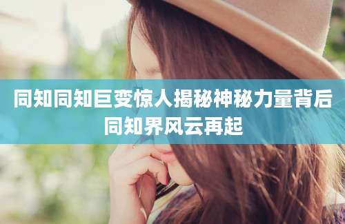 同知同知巨变惊人揭秘神秘力量背后同知界风云再起