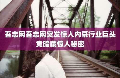 吾志网吾志网突发惊人内幕行业巨头竟暗藏惊人秘密
