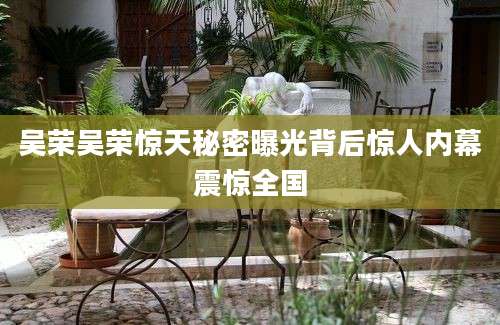 吴荣吴荣惊天秘密曝光背后惊人内幕震惊全国