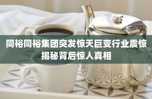 同裕同裕集团突发惊天巨变行业震惊揭秘背后惊人真相