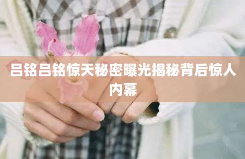 吕铭吕铭惊天秘密曝光揭秘背后惊人内幕