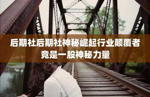 后期社后期社神秘崛起行业颠覆者竟是一股神秘力量