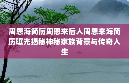 周恩海简历周恩来后人周恩来海简历曝光揭秘神秘家族背景与传奇人生