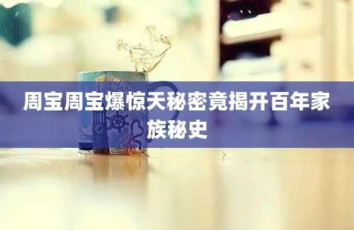 周宝周宝爆惊天秘密竟揭开百年家族秘史