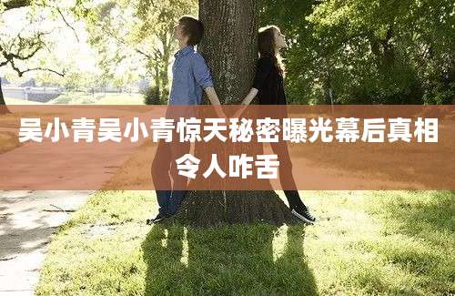 吴小青吴小青惊天秘密曝光幕后真相令人咋舌