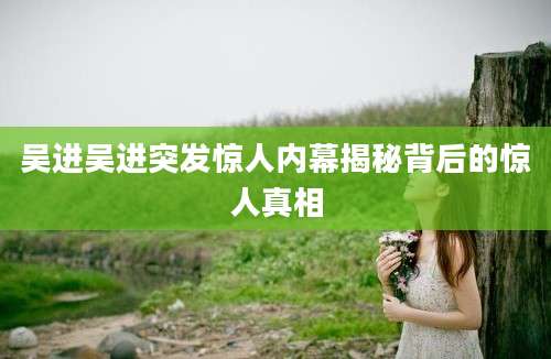 吴进吴进突发惊人内幕揭秘背后的惊人真相