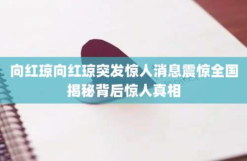 向红琼向红琼突发惊人消息震惊全国揭秘背后惊人真相