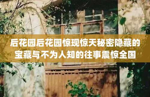后花园后花园惊现惊天秘密隐藏的宝藏与不为人知的往事震惊全国