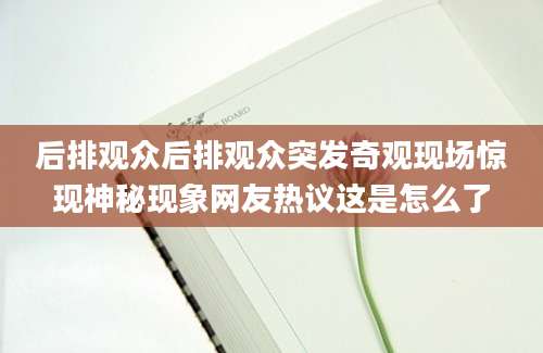 后排观众后排观众突发奇观现场惊现神秘现象网友热议这是怎么了
